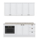 Ver imagem 1 de Cozinha Completa Americana 4 Peças com Balcão Forno de Embutir Branco - Móveis Henn Branco