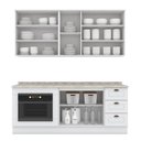 Ver imagem 2 de Cozinha Completa Americana 4 Peças com Balcão Forno de Embutir Branco - Móveis Henn Branco