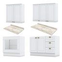 Ver imagem 3 de Cozinha Completa Americana 4 Peças com Balcão Forno de Embutir Branco - Móveis Henn Branco