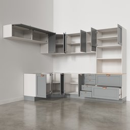 Cozinha Modulada 8 Peças sem Tampo 4 Aéreos 3 Balcões e Torre Quente Arizona CabeCasa MadeiraMadeira - 9