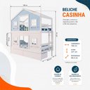 Ver imagem 4 de Beliche Casinha Dos Sonhos com Gavetas e Fechamento Inferior Branco em Madeira Maciça Branco | Azul