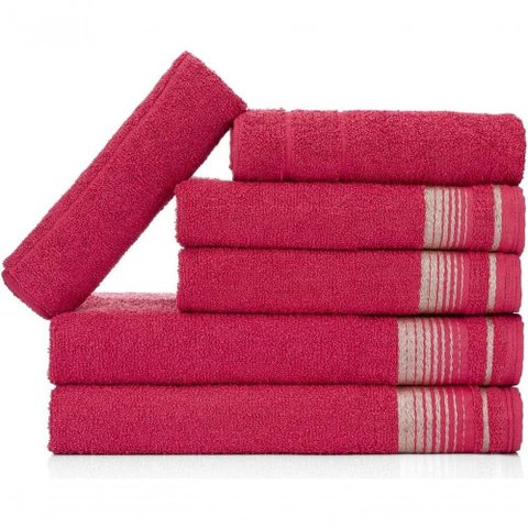 Jogo de Toalhas Luxury Soft Beka 360 G-m² 2 Banho + 2 Rosto + 2 Piso Luxo Cereja