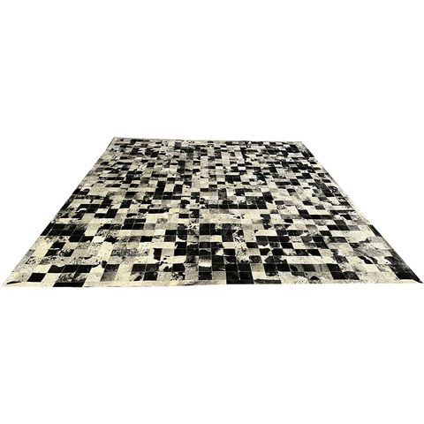 Tapete de couro preto branco salino 3,00x3,50 c/b pç 10x10cm