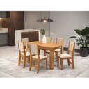 Ver imagem 1 de Conjunto Sala de Jantar com 5 Cadeiras Tower Bege/Mel