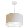 Lustre Pendente Cilíndrico Vivare Md-4099 Cúpula em Tecido 40x25cm - Bivolt - Linho Bege - Bivolt - 1