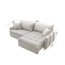 Ver imagem 3 de Sofá Cama Linho em Madeira Eucalipto 240cm Braço 20cm Arizona Meu Sofá Online