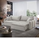 Ver imagem 1 de Sofá Cama Linho em Madeira Eucalipto 240cm Braço 20cm Arizona Meu Sofá Online