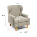 Ver imagem 3 de Poltrona para Amamentação em Linho Pés Fixos com Puff Baú Maria Vitória 