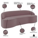 Ver imagem 7 de Sofá 3 Lugares para Sala de Estar Living 210cm Theo D06 Veludo Rosa - Mpozenato