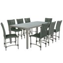 Ver imagem 1 de Jogo 8 Cadeiras Cannes Corda Náutica e Mesa Retangular Ripada 2,00m em Alumínio para Edícula, Jardim