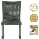 Ver imagem 3 de Jogo 8 Cadeiras Cannes Corda Náutica e Mesa Retangular Ripada 2,00m em Alumínio para Edícula, Jardim