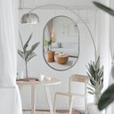 Ver imagem 1 de Espelho Oval 60x40cm Moldura em Couro Yescasa