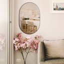 Ver imagem 2 de Espelho Oval 60x40cm Moldura em Couro Yescasa