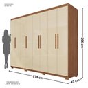 Ver imagem 3 de Guarda-Roupa Casal com Pés 8 Portas 4 Gavetas Titanium