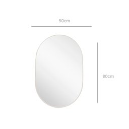 Espelho Oval 80x50cm Moldura em Couro Yescasa - 5