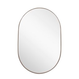 Espelho Oval 80x50cm Moldura em Couro Yescasa - 5