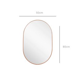 Espelho Oval 80x50cm Moldura em Couro Yescasa - 5