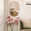 Ver imagem 2 de Espelho Oval 80x50cm Moldura em Couro Yescasa