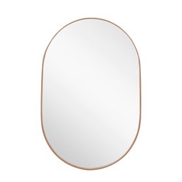 Espelho Oval 80x50cm Moldura em Couro Yescasa - 4