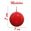Ver imagem 2 de Vela Bola de Natal Clássica Vermelha Natalina 7cm