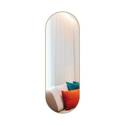 Espelho Oval 150x50cm Moldura em Couro Yescasa - 4