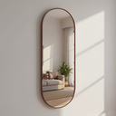 Ver imagem 1 de Espelho Oval 150x50cm Moldura em Couro Yescasa