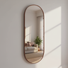 Espelho Oval 150x50cm Moldura em Couro Yescasa - 1
