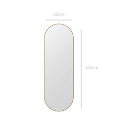 Espelho Oval 150x50cm Moldura em Couro Yescasa - 3