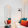 Espelho Oval 150x50cm Moldura em Couro Yescasa - 1