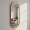 Espelho Oval 150x50cm Moldura em Couro Yescasa - 1