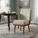 Ver imagem 1 de Cadeira de Jantar Virgínia Linho Bege e Courissimo Nozes Linho Nozes Bege