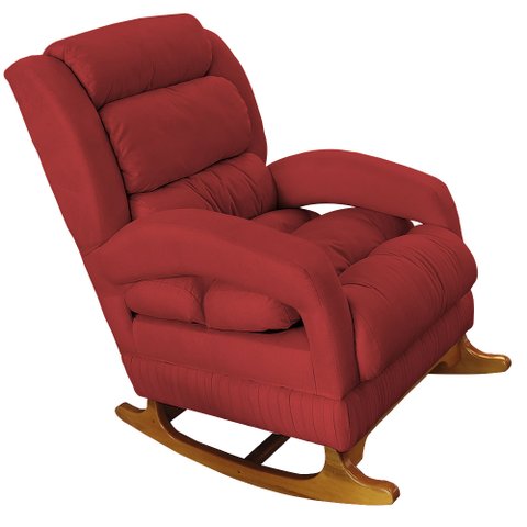 Poltrona Amamentação Liz de Balanço Suede Vermelho - Dominic Decor