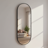 Espelho Oval 150x50cm Moldura em Couro Yescasa - 1