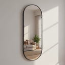 Ver imagem 1 de Espelho Oval 150x50cm Moldura em Couro Yescasa