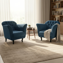 Ver imagem 1 de Kit 2 Poltronas Decorativa Dália Bouclé Azul Marinho