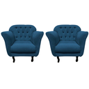 Ver imagem 3 de Kit 2 Poltronas Decorativa Dália Bouclé Azul Marinho