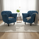 Ver imagem 2 de Kit 2 Poltronas Decorativa Dália Bouclé Azul Marinho