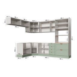 Cozinha Modulada 8 Peças sem Tampo 4 Aéreos 3 Balcões e Torre Quente Arizona CabeCasa MadeiraMadeira - 5