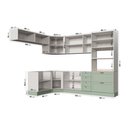 Ver imagem 6 de Cozinha Modulada 8 Peças 4 Aéreos 3 Balcões e Torre Quente Arizona CabeCasa MadeiraOriginals Verde/Branco/Menta