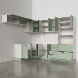 Cozinha Modulada 8 Peças sem Tampo 4 Aéreos 3 Balcões e Torre Quente Arizona CabeCasa MadeiraMadeira - 10