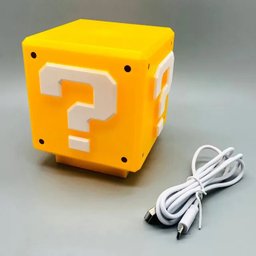 Luminária Abajur Super Mario Cubo Bloco Interrogação S Fio com Som - 4