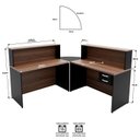 Ver imagem 4 de Balcão Atendimento de Canto C/ Gaveteiro Recepção 1200x600 Netmobil - Nogal