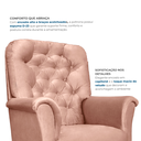 Ver imagem 5 de Poltrona de Amamentação com Balanço e Puff Veludo Rosa Agatha