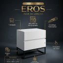 Ver imagem 5 de Mesa de Cabeceira Eros Branca 45cm com 2 Gavetas Pés de Metal Cobre Estilo Industrial