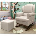 Ver imagem 1 de Poltrona para Amamentação Linho Pés Canoa com Puff Sabrina