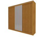 Ver imagem 3 de Guarda Roupa Casal com Espelho 3 Portas Royale Ripado 100% MDF Marrom/Marrome