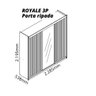 Guarda Roupa Casal com Espelho 3 Portas Royale Ripado 100% MDF - 12