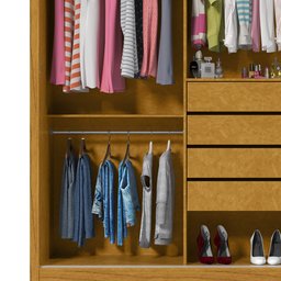 Guarda Roupa Casal com Espelho 3 Portas Royale Ripado 100% MDF - 8