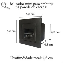 3 Balizador De Embutir Parede Externo Mini Fachada Lup76 - 6