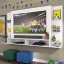 Ver imagem 1 de Painel Tv 60" Com Prateleiras De Vidro Brasil Multimóveis Br2739 Branco